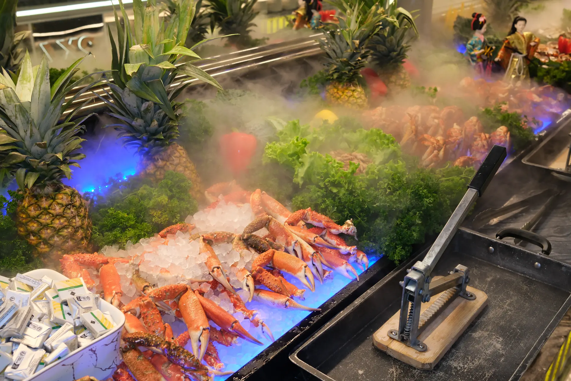 Buffet de fruits de mer sous la brume