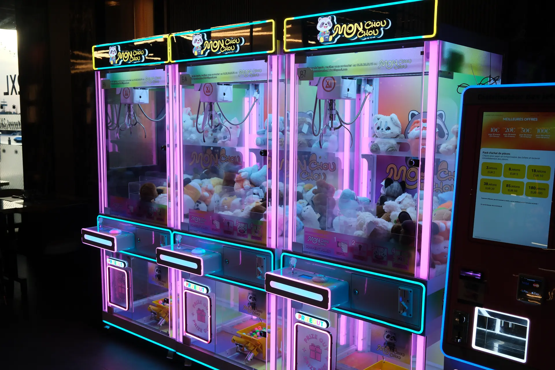 Machines à pinces lumineuses
